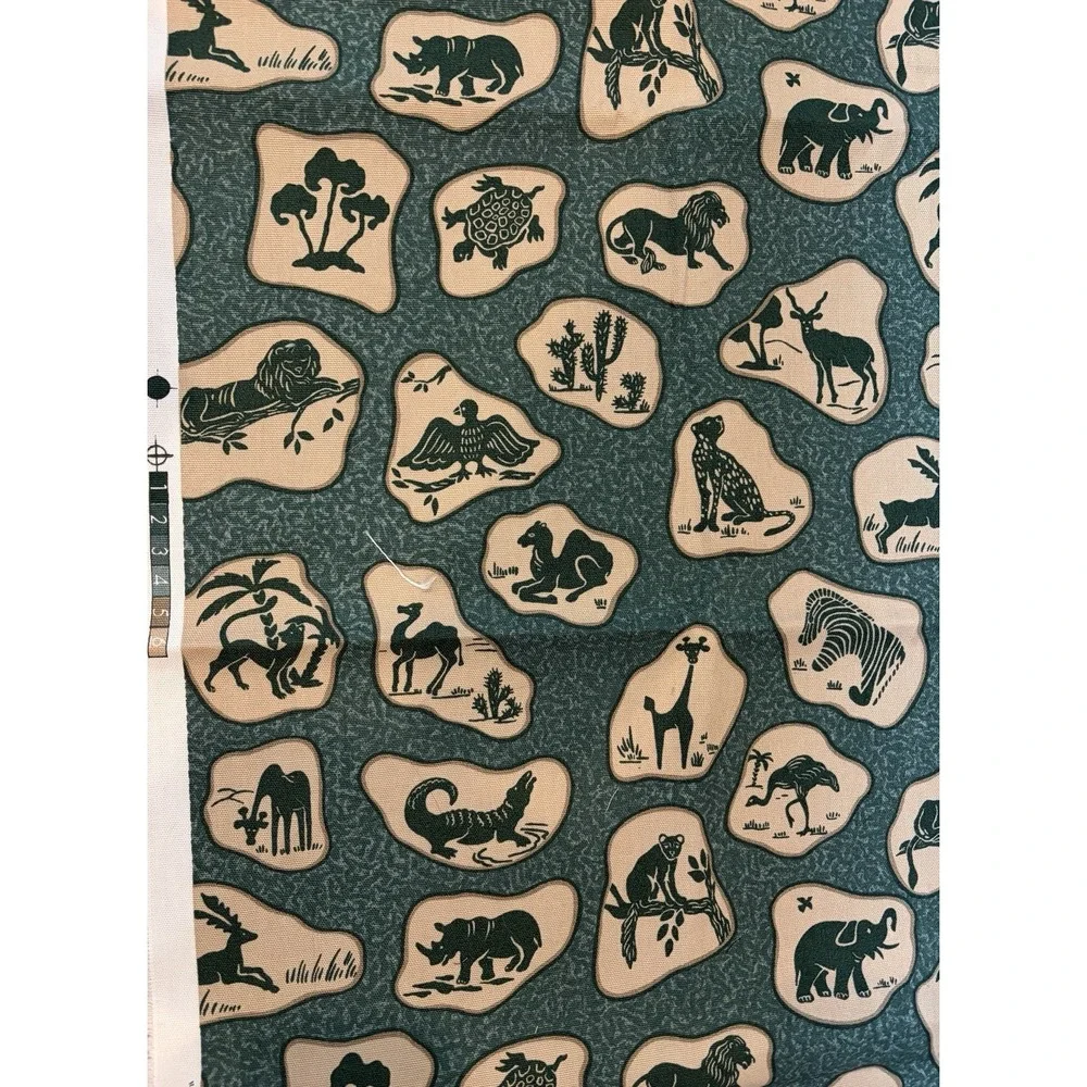 Bassett McNab Vintage Safari Animal Print Fabric Jungle Fever 37x45 W